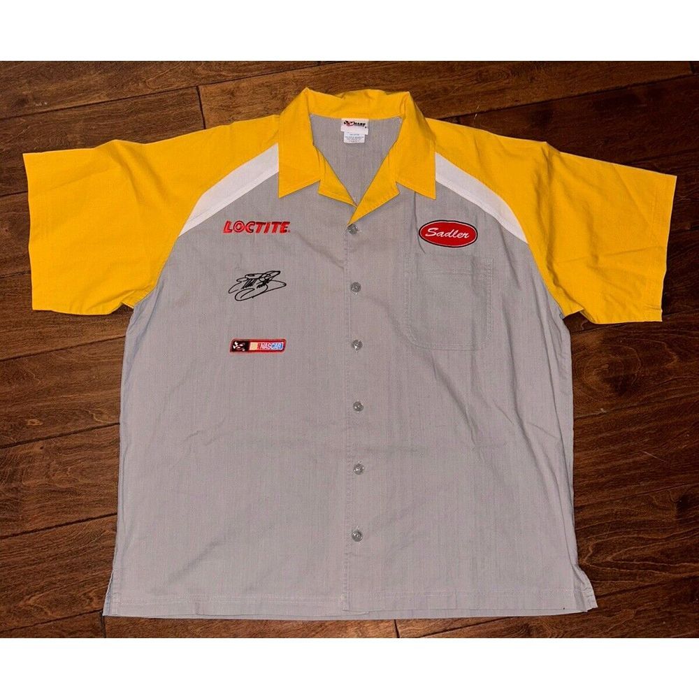 Chase Authentic M&M Mechanic Button Shirt Elliott Sadler stitched‎ Size XL Y2K